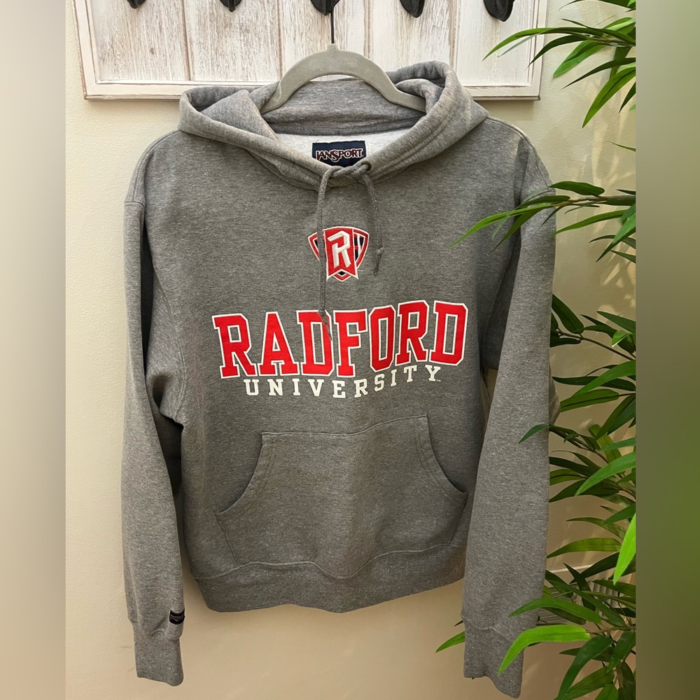 Radford University, Jansport Sweatshirt with Embroidered “R”, and iron on. Small